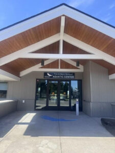 New doors to Aquatic Center.
